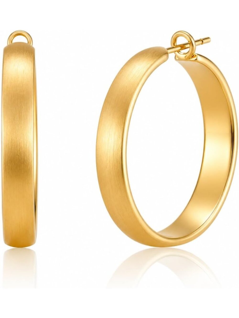 Chunky 14K Gold Hoop Earrings for Women | Large 40mm Statement Jewelry